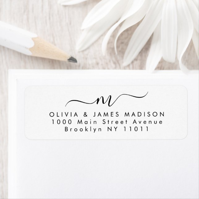 Modern Script Swash Monogram Couple Stationery (Insitu)