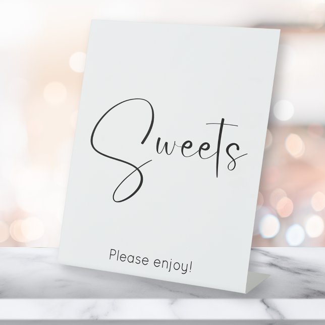 Modern Script Sweets Pedestal Sign (Creator Uploaded)
