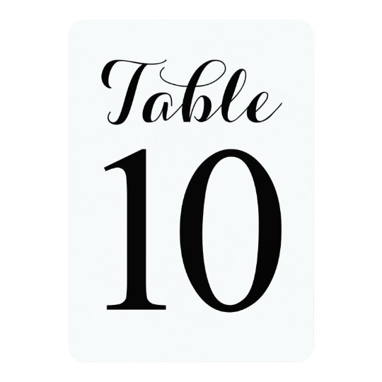 Modern Script Table 10 | Table Numbers Card