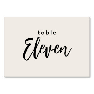 Modern Script Table 11 Eleven Off-White Wedding Table Number