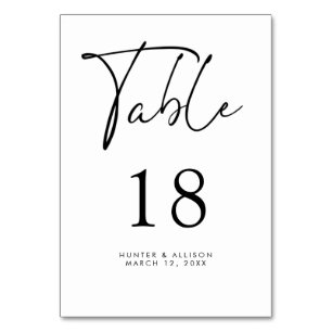 Modern Script Table Number