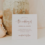 Modern Script | Terracotta and Cream Wedding Invitation<br><div class="desc">This minimalist,  terracotta burnt orange and ivory cream wedding invitation features modern handwritten script typography and a simple and stylish layout.</div>
