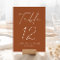 Modern Script Terracotta Wedding Table Number Card