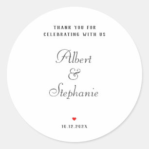 Modern Script Thank You For Celebrating With Us Classic Round Sticker