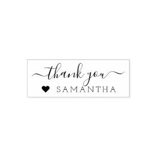 Modern Script Thank you Personalised Self-inking Stamp