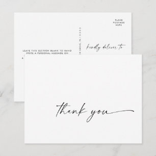 Modern Script Thank You Postcard