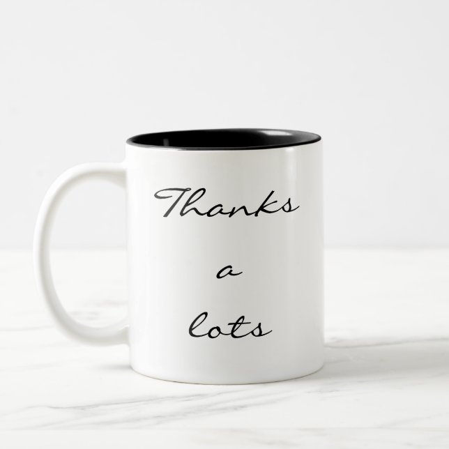 Modern Script Thank You Two Tone Gift mug (Left)