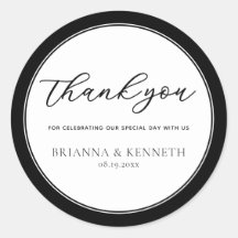 Modern Script Thank You Wedding Favour