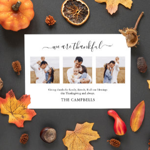 Modern Script Thanksgiving Photo Holiday Card