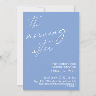Modern Script The Morning After Brunch Periwinkle Invitation