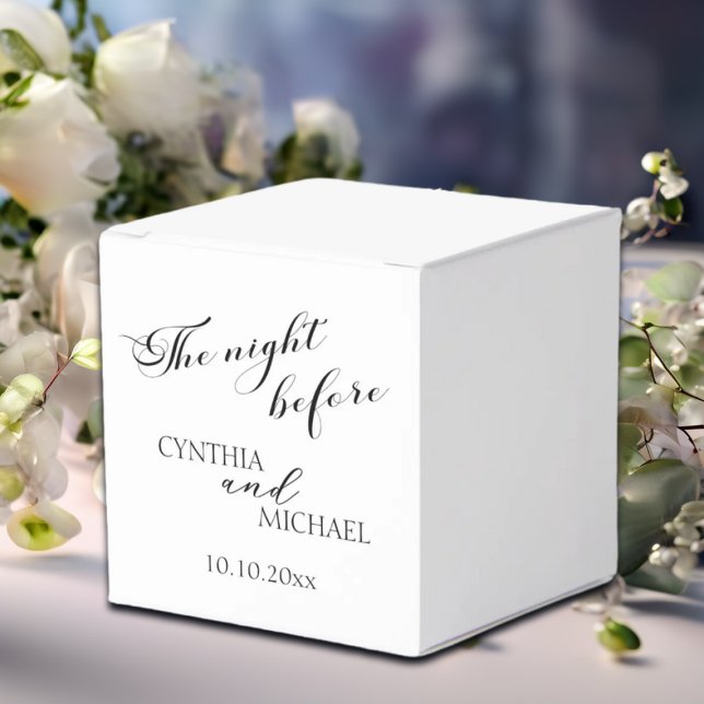 Modern Script 'the Night Before' Wedding Favour Box (Creator Uploaded)