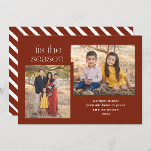 Modern Script Tis The Season Calligraphy Photo Hol Holiday Card
