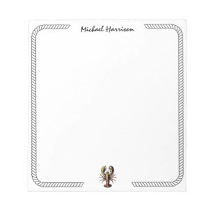 Modern Script Trendy vintage Lobster Personalised  Notepad