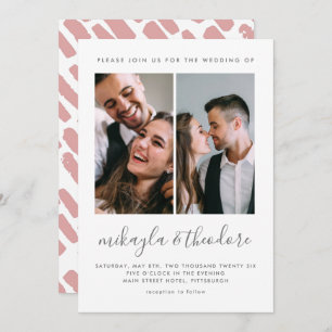 Modern Script Two Photo Wedding Invitation