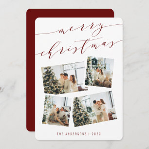 Modern Script Typogpraphy Merry Christmas Photo Holiday Card