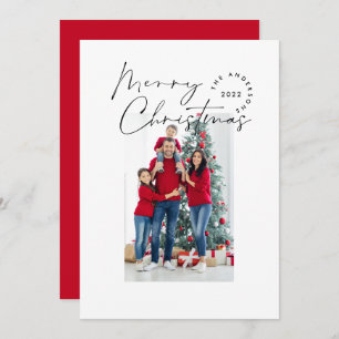 Modern script typography 1 photo Christmas Holiday Card