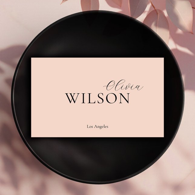 Modern Script Typography Blush Pink Professional Business Card (Creator Uploaded)