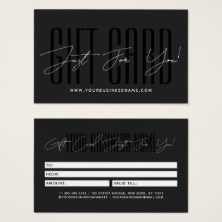 Modern script typography business gift card 