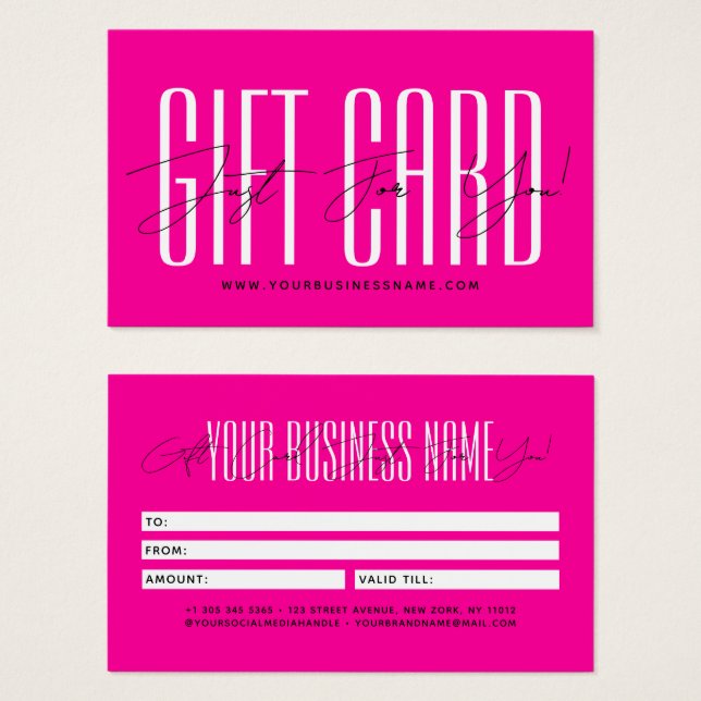 Modern script typography business gift card  (Front & Back)