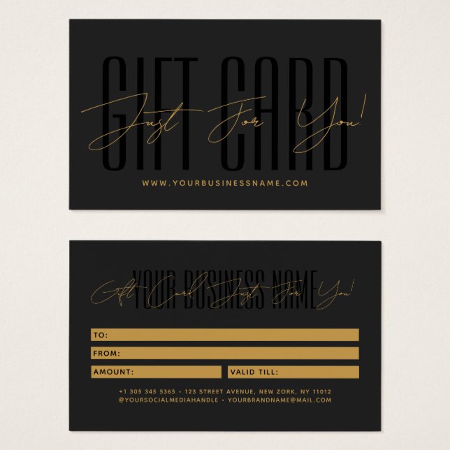 Modern script typography business gift card  (Front & Back)