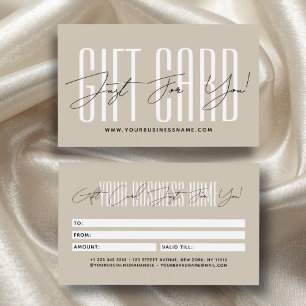 Modern script typography business gift card