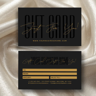 Modern script typography business gift card