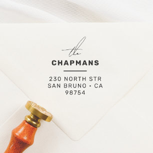 Modern Script & Typography Custom Return Address Rubber Stamp