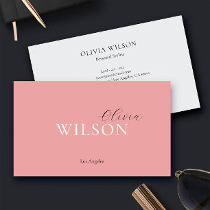 Modern Script Typography Dusty Pink Professional Business Card