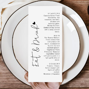 Modern Script Typography   Eat & Drink Wedding Menu