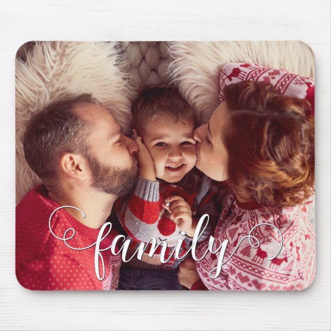 Modern Script Typography Family Photo Mouse Mat (Front)