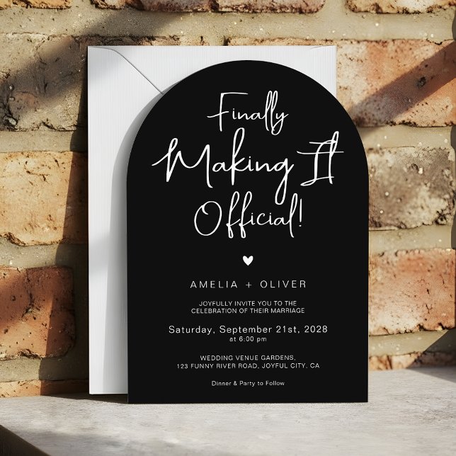 Modern Script Typography | Joyful Arch Wedding Invitation (Creator Uploaded)