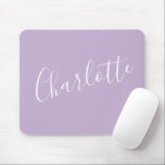 Modern Script Typography Name Simple Orchid Bloom  Mouse Mat<br><div class="desc">Minimalist Script Typography Name in Orchid Bloom Mouse Pad</div>