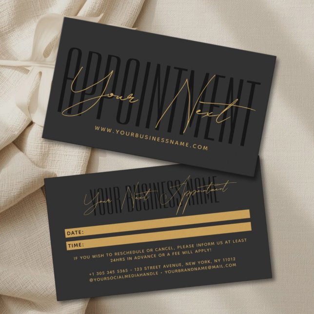 Modern script typography professional reminder appointment card (Creator Uploaded)