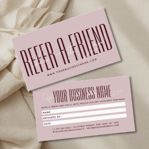 Modern script typography share the love referral card