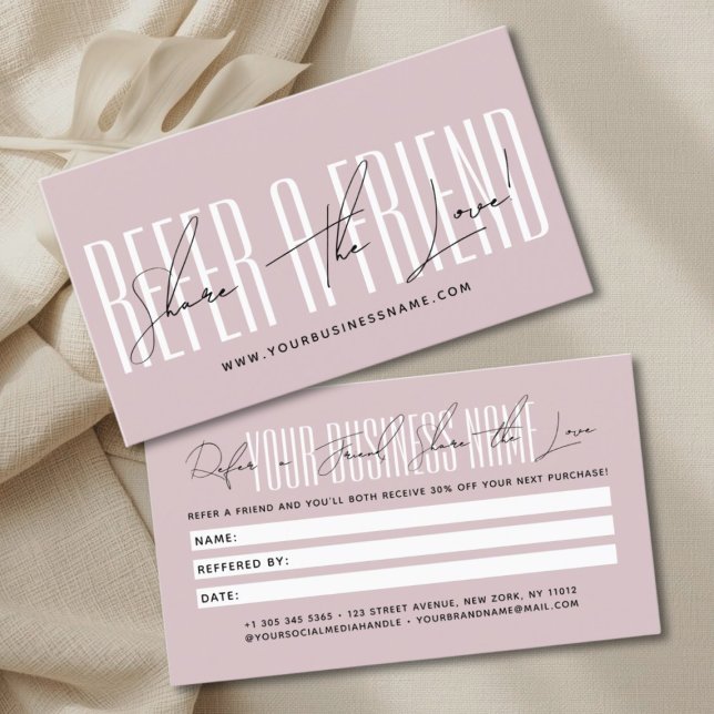 Modern script typography share the love referral card (Creator Uploaded)