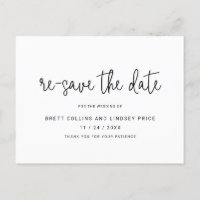 Modern Script Typography Wedding Re Save the Date