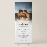 Modern Script Vertical Photo Wedding Welcome