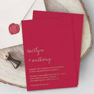 Modern Script Viva Magenta Minimalistic Wedding