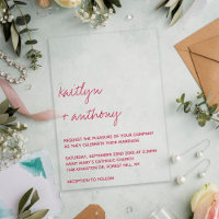 Modern Script Viva Magenta Minimalistic Wedding