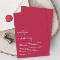 Modern Script Viva Magenta Minimalistic Wedding