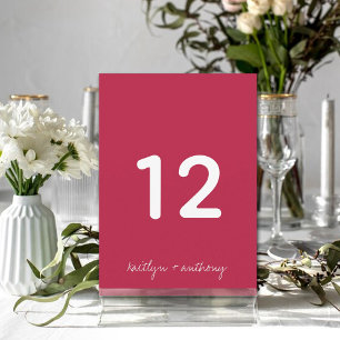 Modern Script Viva Magenta Minimalistic Wedding Invitation