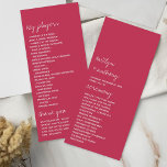 Modern Script Viva Magenta Minimalistic Wedding Programme<br><div class="desc">Celebrate in style with these stylish and very trendy wedding programs. This design is easy to personalise with your special event wording and your guests will be thrilled when they see these fabulous programs. Matching items can be found in the collection.</div>