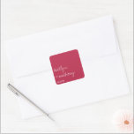 Modern Script Viva Magenta Minimalistic Wedding Square Sticker<br><div class="desc">Celebrate in style with these modern and very trendy wedding stickers. This design is easy to personalise with your special event wording and your guests will be thrilled when they receive these fabulous stickers. Matching items can be found in the collection.</div>