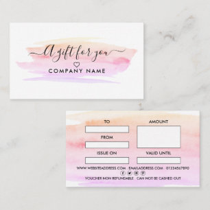 Modern Script Watercolor Brushstroke Gift Cards