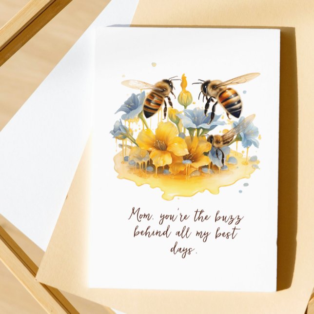 Modern Script Watercolor Floral Happy Mothers Day Card (Creator Uploaded)