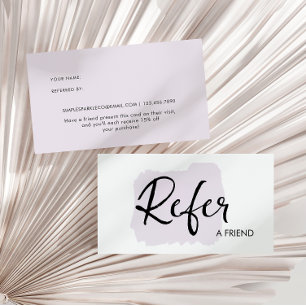 Modern Script Watercolor Refer a Friend Referral Card
