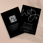 Modern Script We Do QR Code Wedding Black Invitation<br><div class="desc">Modern Script We Do QR Code Wedding Black Add your QR code to your wedding website on the back makes this a convenient option for your guests to RSVP and see all the details without the need for separate RSVP and details cards. A white typography on stylish black design. Stylish...</div>