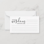 Modern Script Wedding Advice and Wishes Card<br><div class="desc">Add a personal touch to your wedding with a modern script wedding advice and wishes card. This advice card features title 'words of wisdom' with details in black script and sans serif font style on white background. Perfect for wedding, baby shower, birthday party, bridal shower, bachelorette party and any special...</div>