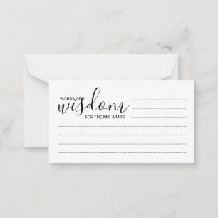Modern Script Wedding Advice and Wishes Card