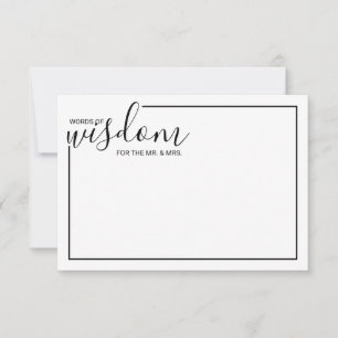 Modern Script Wedding Advice and Wishes Card